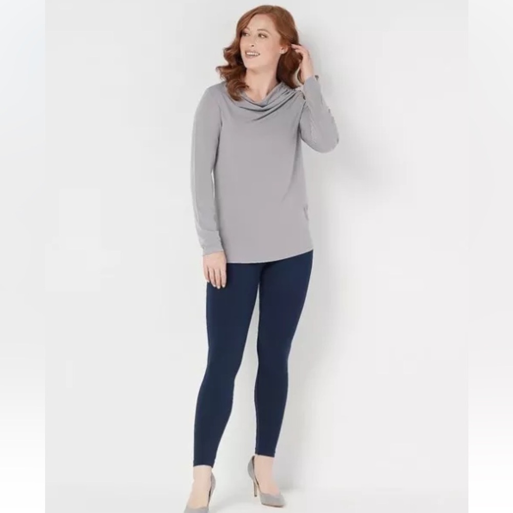Spanx Port Navy Blue High Waist Look at me Now Seamless Leggings New Shaper M